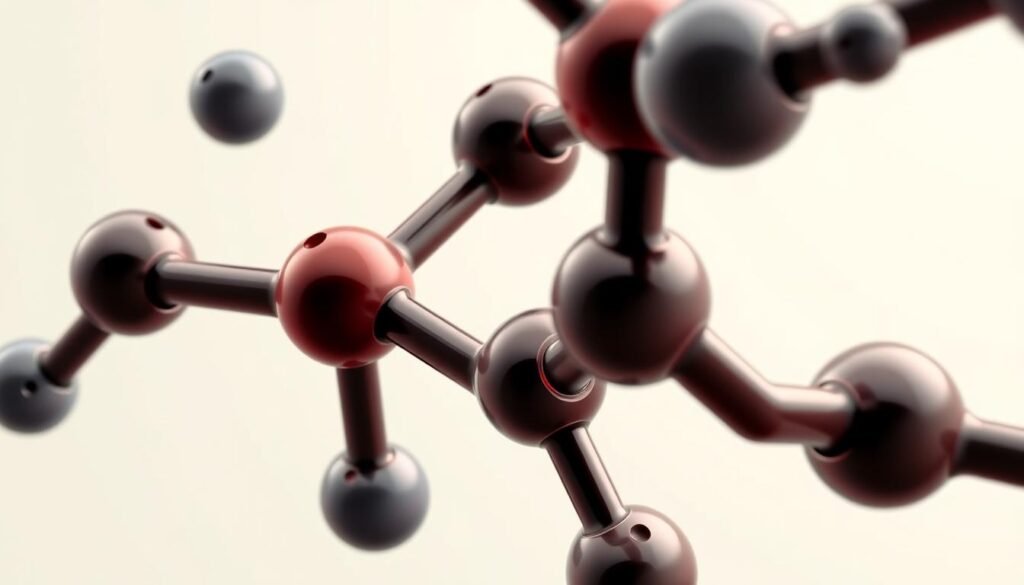 A high-resolution, hyper-realistic illustration of a close-up view of the molecular structure of omega-3 fatty acids, showcased against a clean, minimalist background. The structure should be rendered with intricate detail, highlighting the unique chemical bonds and spatial arrangement of the carbon and hydrogen atoms. The image should convey a sense of scientific elegance and the vital importance of these essential nutrients for optimal brain health and function.
